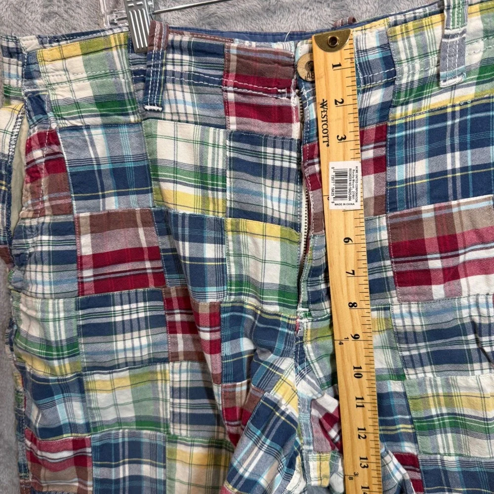 Aeropostale‎ Mens Plaid Patchwork Shorts Size 36 Casual Colorful